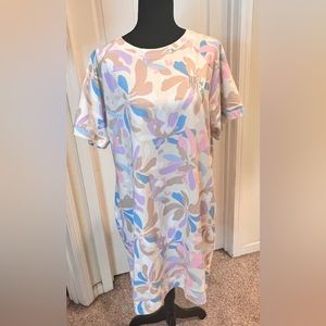 Juicy Couture Firework Floral Pebble T-Shirt Sweatshirt Dress Size 1X. NWT